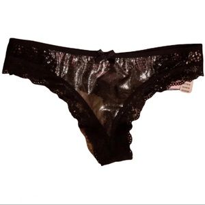 Victoria’s Secret Mesh Foil Fa Latex Thong Panties